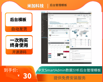 中文版SmartAdmin数据分析后台管理模板