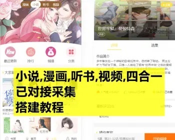 【带视频教程】小说,漫画,听书,视频,四合一+搭建教程