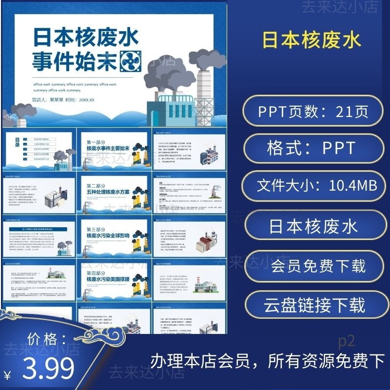 日本核废水事件始末PPT动态模板下载