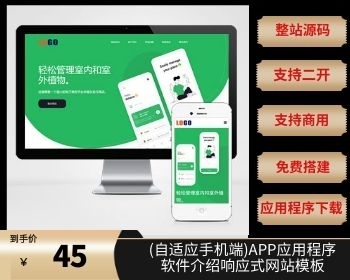 (自适应手机端)APP应用程序软件介绍响应式网站模板