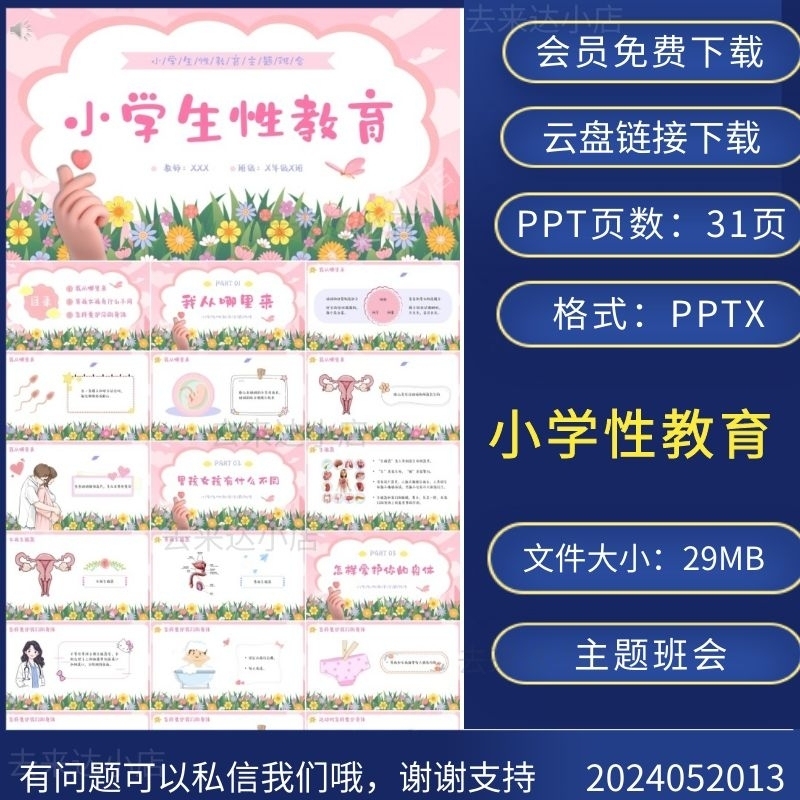 儿童小学生性教育课件主题班会PPT