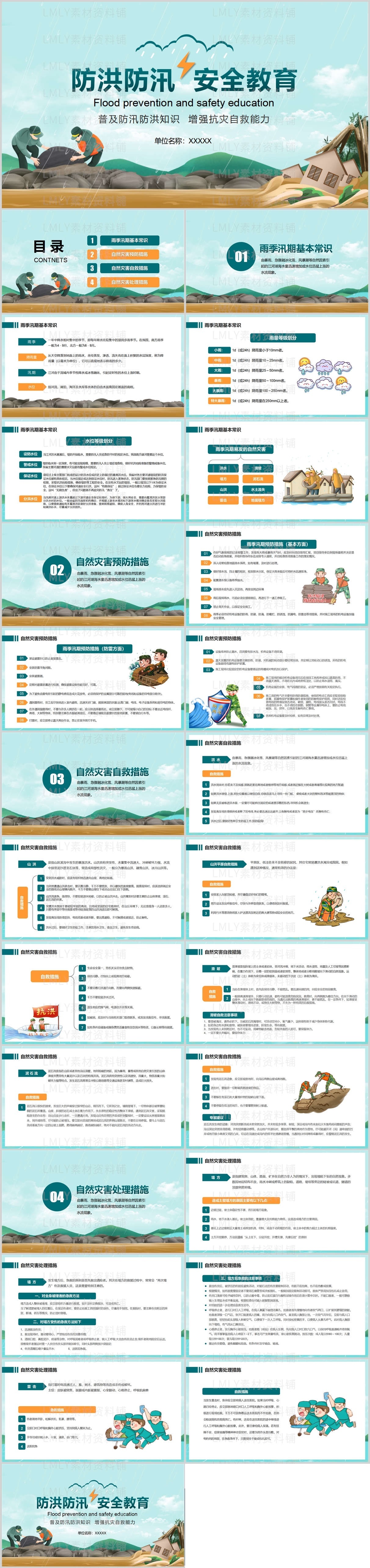 防洪防汛安全教育PPT模板