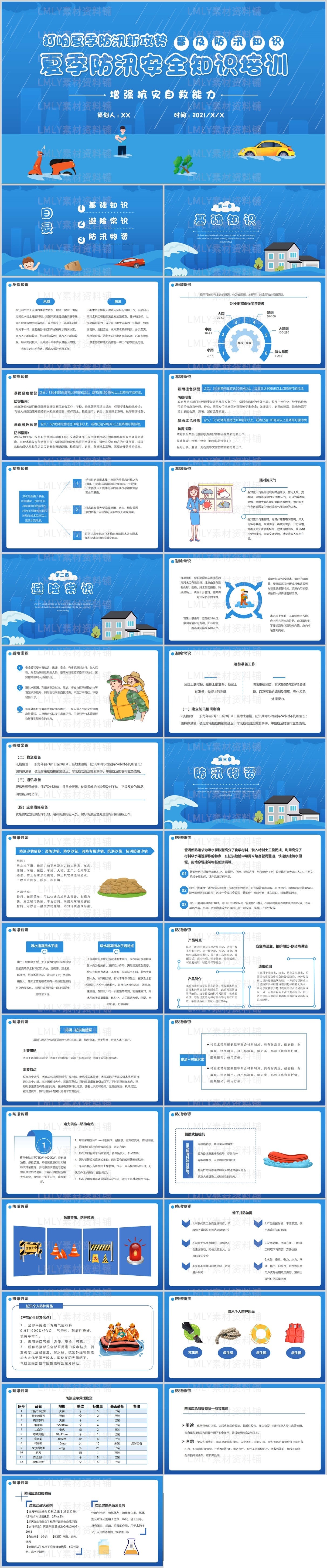 夏季防汛安全知识培训ppt模板下载