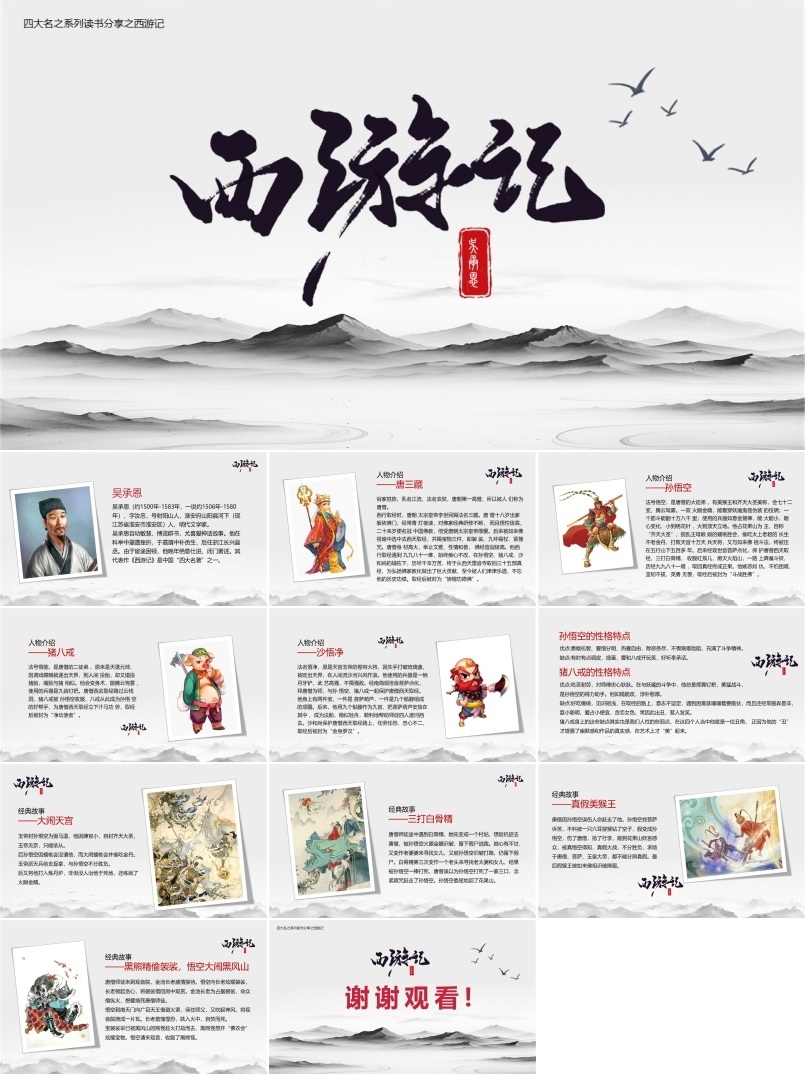 四大名著读书分享西游记PPT课件