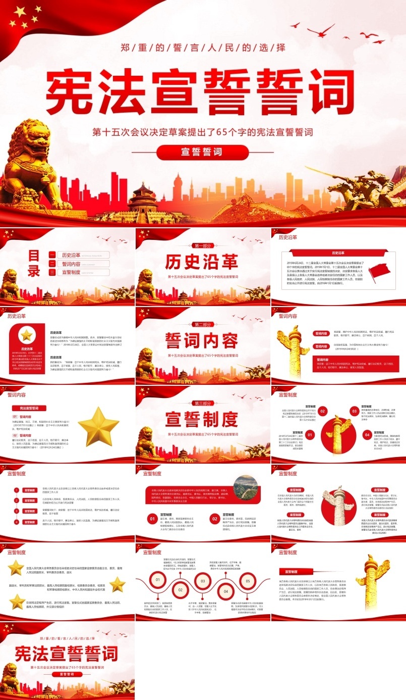 宪法宣誓誓词PPT模板