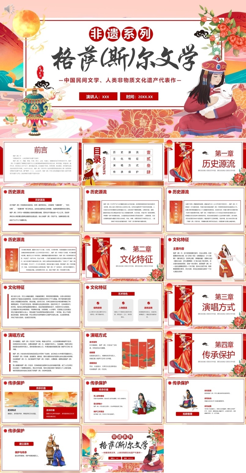 非遗文化格萨尔文学PPT课件