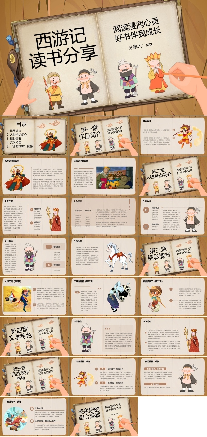西游记读书分享好书推荐读后感PPT含讲稿